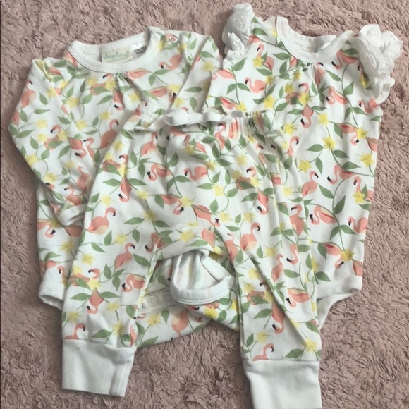 sapling Other - Sapling 3 piece flamingo set